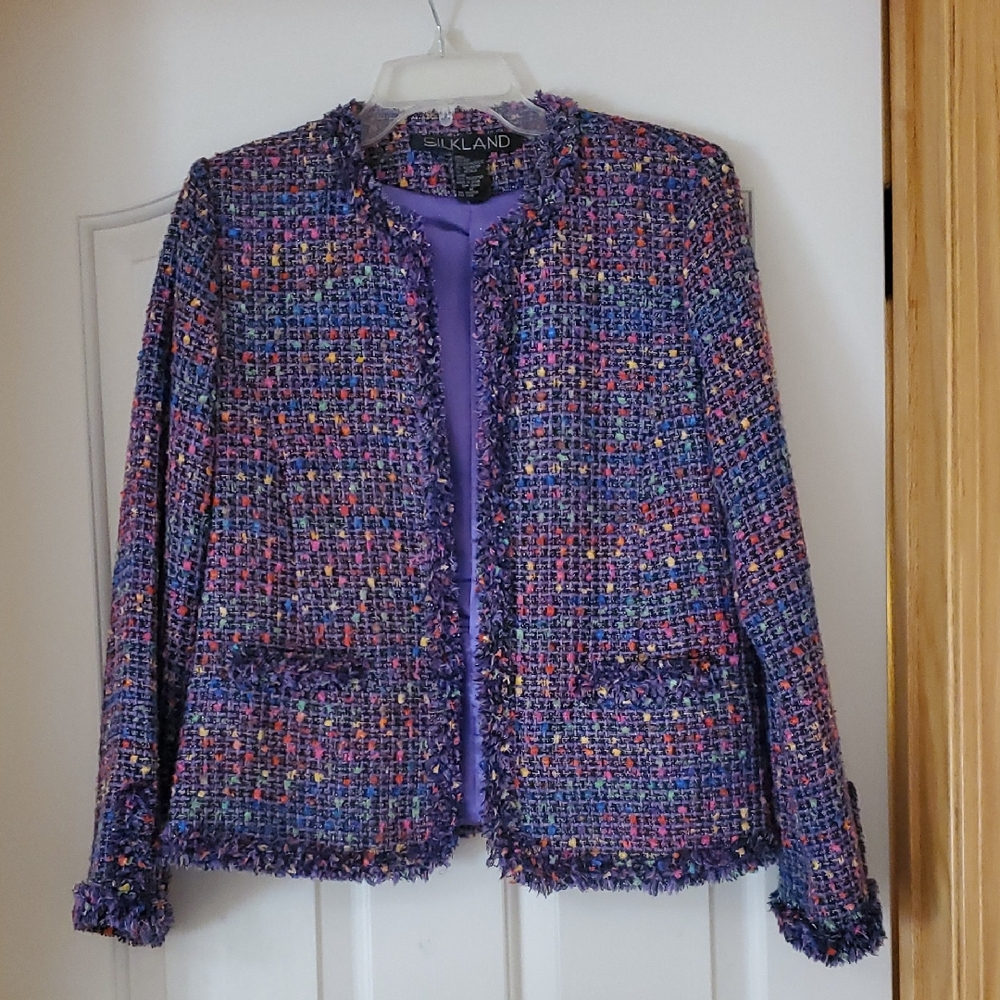 Silkland Women's Multicolor Tweed Jacket